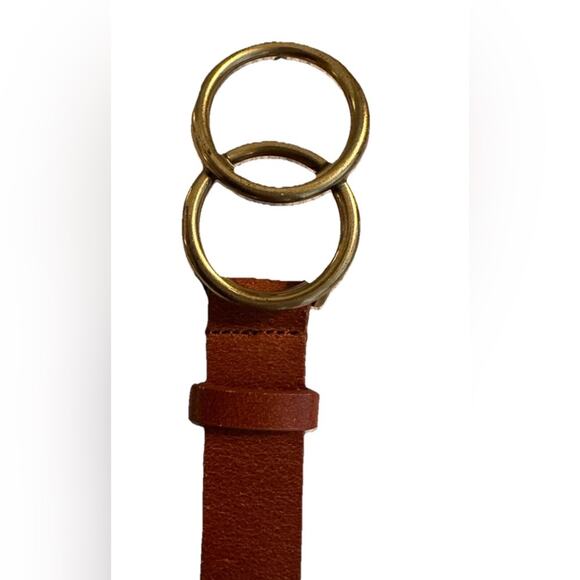Most Wanted Women’s Double Circle Pin Hole Closure Belts. Cognac & Black XL BOTH - Picture 7 of 16
